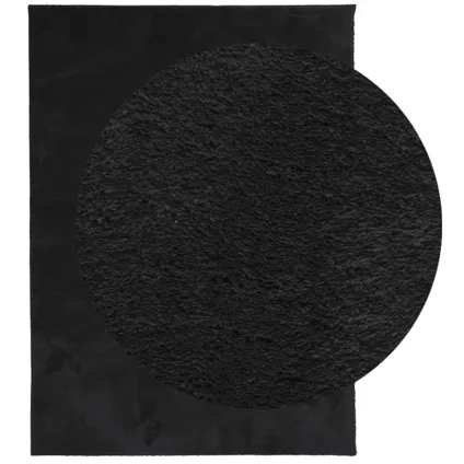 vidaXL Vloerkleed laagpolig zacht en wasbaar 120x170 cm zwart 3
