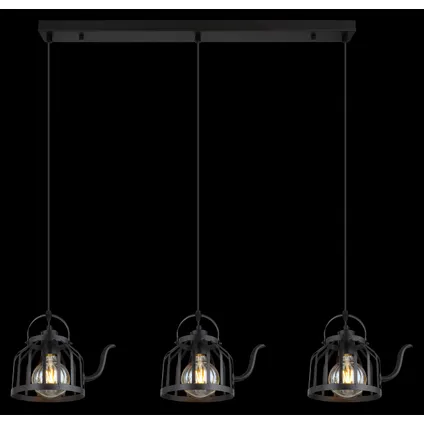 Globo Hanglamp Susanna metaal zwart 3x E27 5