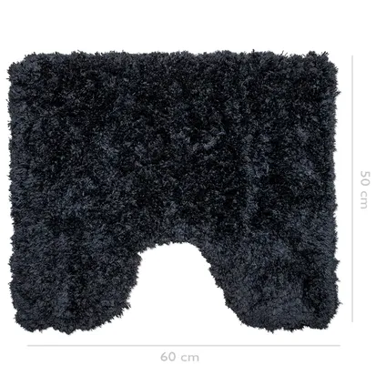 Wicotex - Badmat set met Toiletmat - WC mat met uitsparing Pure Zwart - Antislip onderkant 3