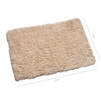 Wicotex - Ensemble tapis de bain avec tapis de toilette - Tapis de toilette avec découpe Pure Beige 3