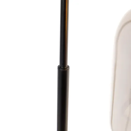 QAZQA Smart tafellamp zwart met goud en smoke glas incl. Wifi A60 - Zuzanna 9