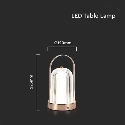 Lampe de table rechargeable antique V-TAC VT-1057-AB - Bronze - IP20 - 1W - 55 Lumens - 3IN1 4