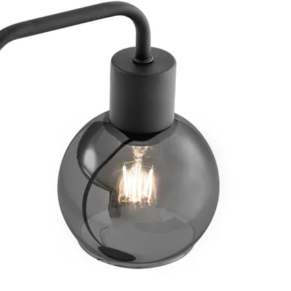 QAZQA Art Deco tafellamp zwart met smoke glas - Vidro 3