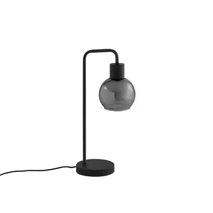 QAZQA Art Deco tafellamp zwart met smoke glas - Vidro 10