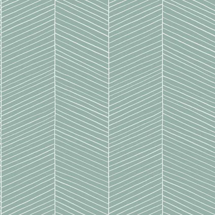 Walls4You behang visgraat-motief mintgroen - 0,53 x 10,05 m - 935323 7