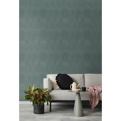 Walls4You eco-texture vliesbehangpapier 3D-motief grijsblauw - 0,53 x 10,05 m 2