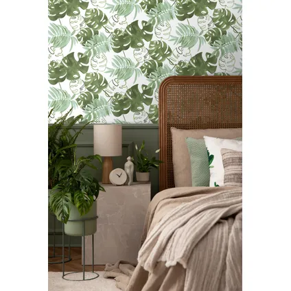 Walls4You behang tropische bladeren groen grijs - 53 cm x 10,05 m - 935294 4
