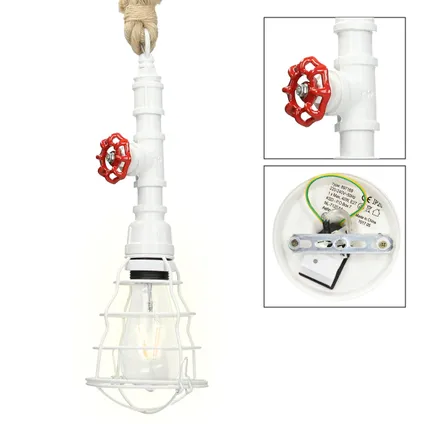 La lampe suspendue du tuyau de feu Light | 115 cm | Blanc 4
