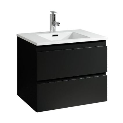 Meuble de salle de bain Angela 60 cm Noir Mat – Armoire de rangement