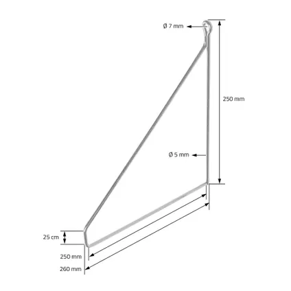 ML-Design Pack van 2 plankbeugels 200 mm zilver, metaal, driehoekige plankbeugels 3