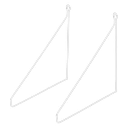 ML-Design 2 stuks plankdrager 200 mm, wit, metaal, driehoekige plankdrager, zwevende plankdrager