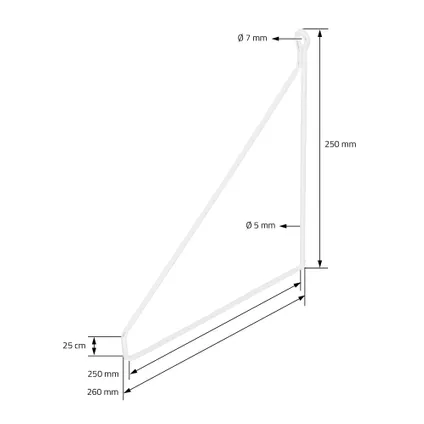 ML-Design 2 stuks plankbeugel 250mm, wit, metaal, driehoekige plankbeugels, zwevende plankbeugel 3