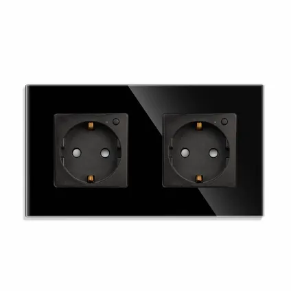 SmartinHuis - Slim tweevoudig stopcontact - Zwart 2