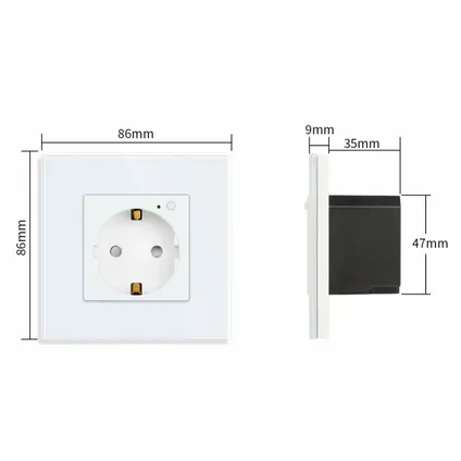 SmartinHuis - Slim enkelvoudig stopcontact (energiemonitoring) - Wit 5