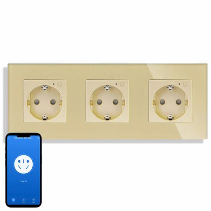 SmartinHuis - Slim drievoudig stopcontact - Goud