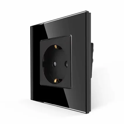 SmartinHuis - Enkelvoudig stopcontact - Zwart