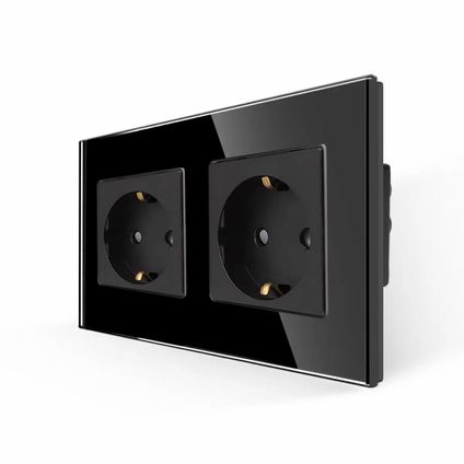 SmartinHuis - Tweevoudig stopcontact - Zwart