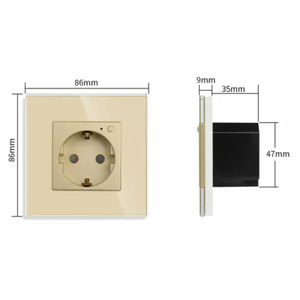 SmartinHuis - Slim enkelvoudig stopcontact (energiemonitoring) - Goud 5