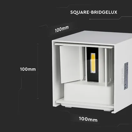 Appliques LED carrées V-TAC VT-759-W-N - Bridgelux - IP65 - Blanc - 5W - 700 Lumens - 3000K 6