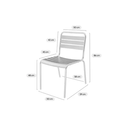 MaximaVida chaise de jardin en métal Max XXL gris-souris - 2 pièces 3