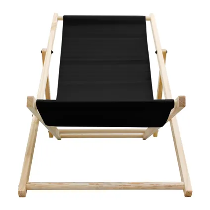 ECD Germany Vouwbare loungestoel van dennenhout, zwart, 120 kg, rugleuning verstelbaar in 3 posities 4