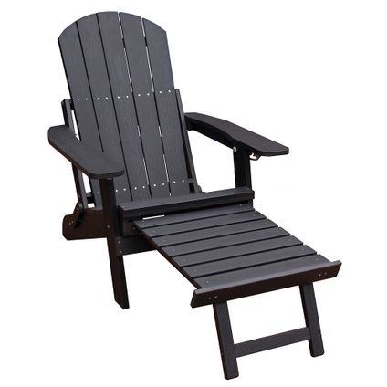 Chaise de jardin relax Montréal - HIPS plastique - Noir