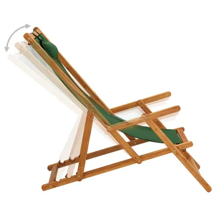 vidaXL Chaise pliable de plage Bois d'eucalyptus solide et tissu 3