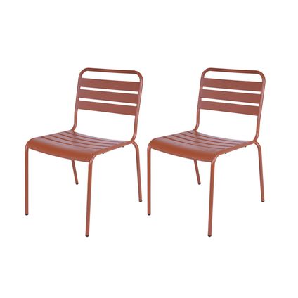 MaximaVida chaise de jardin en métal Max XXL rouille-brun - 2 pièces