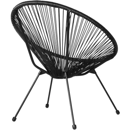 Tectake®- Balkonset tuinstoelen Acapulco- Set van 2 stoelen Santana incl. tafel - zwart 6