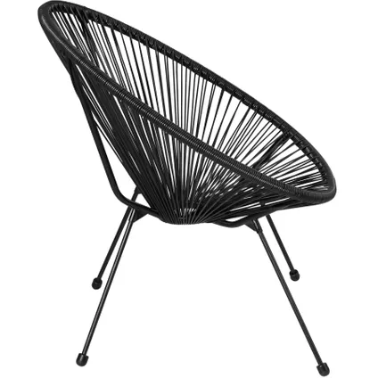 Ensemble balcon - tectake® -Acapulco - 2 chaises Santana avec table - noir - 404410 7