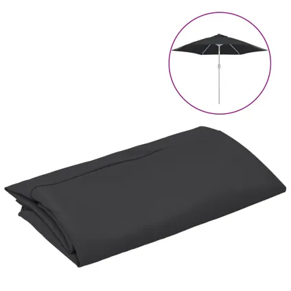 vidaXL Vervangingsdoek voor parasol 300 cm zwart 3