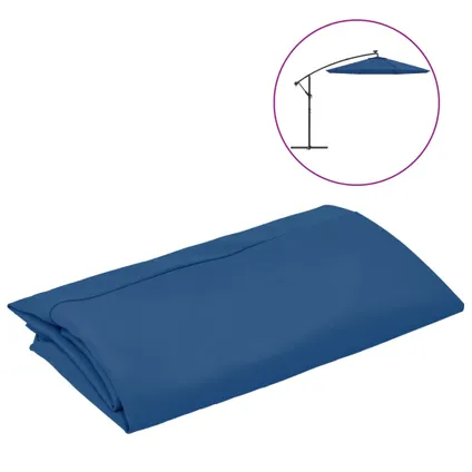 vidaXL Tissu de remplacement pour parasol déporté bleu azuré 300