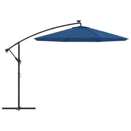 vidaXL Tissu de remplacement pour parasol déporté bleu azuré 300 6