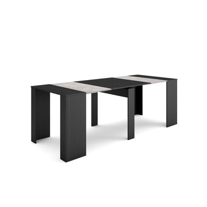 Skraut Home - uitbreidbare consoletafel - 220 - voor 10 personen - zwart