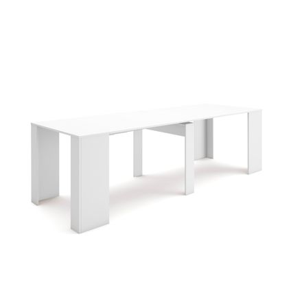 Skraut Home - uitbreidbare consoletafel - 260 - voor 12 personen - wit