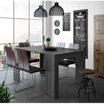 Skraut Home - uitbreidbare consoletafel - tot 140 cm grijs 2