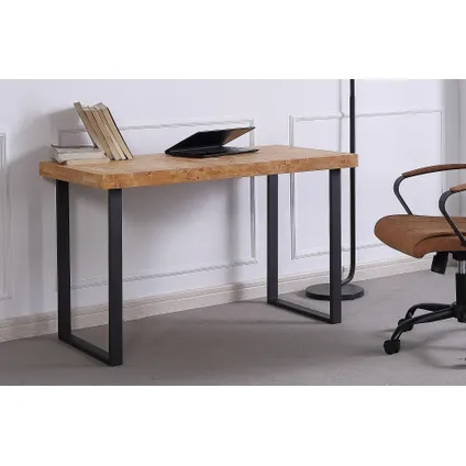 Skraut Home - Desktop Table, Natuurlijk model, 120x60x73 cm, Eik, Noordse stijl 2