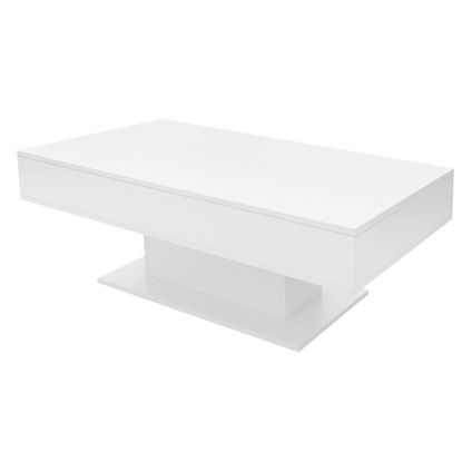 ML-Design Salontafel met 2 opbergvakken onder verschuifbaar blad, Wit, 110 x 60 x 40 cm