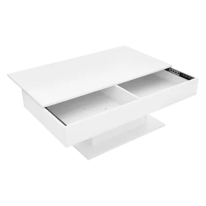 ML-Design Salontafel met 2 opbergvakken onder verschuifbaar blad, Wit, 110 x 60 x 40 cm 4