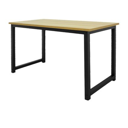 ML DESIGN Bureau met modern design, 120 x 60 x 75 cm, esdoorn-zwart, metalen frame /MDF tafelblad
