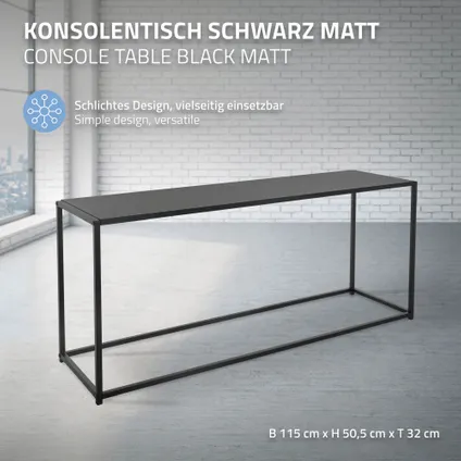 ML-Design Salontafel 115x32x50,5 cm Zwart in rechthoekige vorm, metalen frame 3