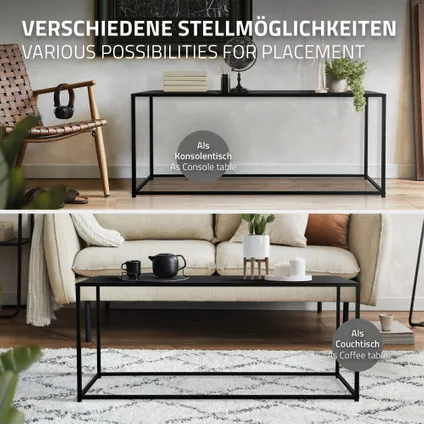 ML-Design Salontafel 115x32x50,5 cm Zwart in rechthoekige vorm, metalen frame 5