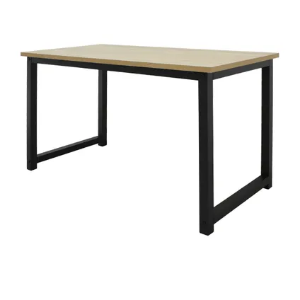 ML DESIGN Bureau met modern design, 120 x 60 x 75 cm, esdoorn-zwart, metalen frame /MDF tafelblad