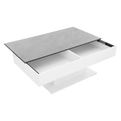 ML-Design salontafel met 2 opbergvakken onder schuifblad, betonlook/wit, 110 x 60 x 40 cm 4