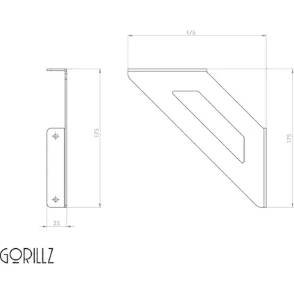 Gorillz Hower Plankdragers Metaal Set van 2 Legplankdragers Mat Zwart 4