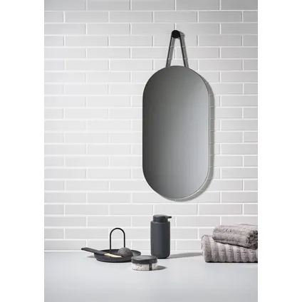 ZONE DENMARK 332068 Miroir Mural Ovale en métal Noir 300 mm 600 mm 3