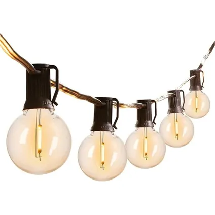 Lichtendirect - Cordon lumineux 15 mètres 50 lampes LED - éclairage de jardin - câble à broches - Extérieur