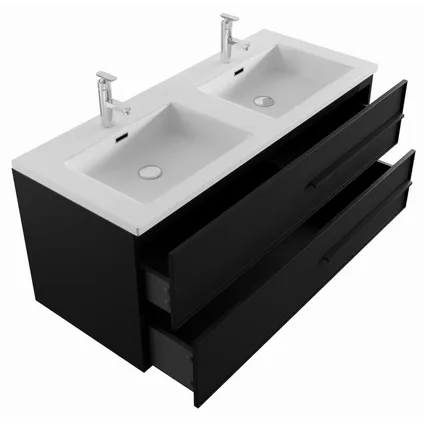 Meuble de salle de bain Bologna 120 cm - Badplaats - Noir mat - Meuble lavabo 2