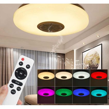 Lichtendirect- Smart plafondlamp met bluetooth speaker- Plafonniere- App functie-Afstandsbediening