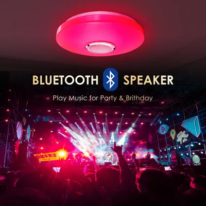 Lichtendirect- Smart plafondlamp met bluetooth speaker- Plafonniere- App functie-Afstandsbediening 3